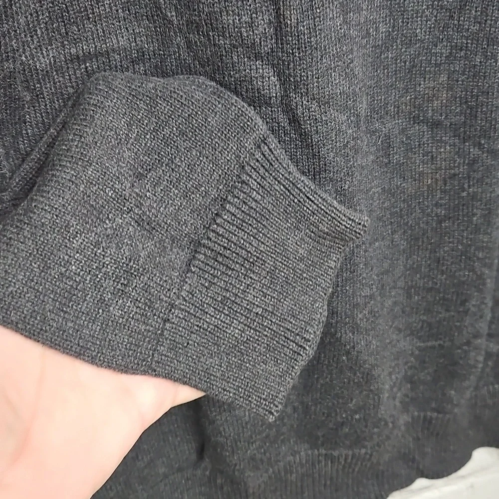 Fredrik Anderson Copenhagen Grey Half Zip Button Sweater XLarge